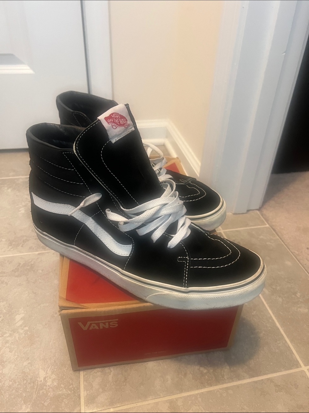 Vans Sk8-Hi Black and White High-Top Skate Sneakers